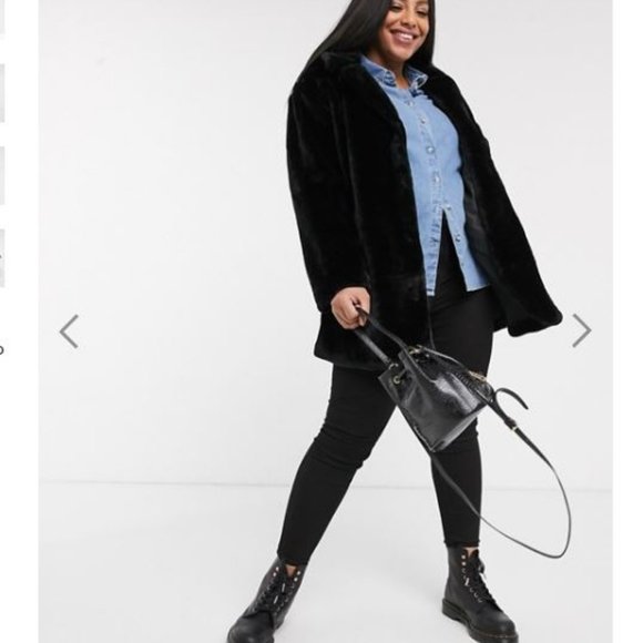 ASOS CURVE Brave Soul Plus tamsin faux fur jacket - Picture 4 of 7